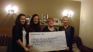 Ita, Sarah, Patricia and Mary McManus presenting a cheque to FSRH proceeds of a recent fundraising walk in memory of the Late Felix McManus. Unavoidably absent from the photograph is Oliver McManus
